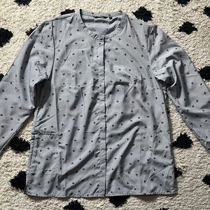 Rohan size 14 woman’s blue/grey button up print top